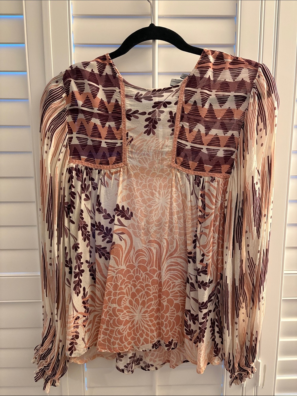 Blink London Pink Floral Boho Long-Sleeve Miranda Women's Top